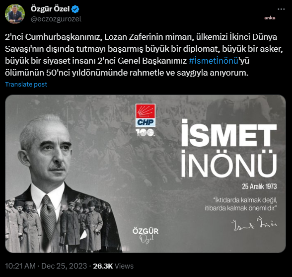 İsmet i̇nönü’nün vefatının 50. Yılı nedeniyle anıtkabir ziyareti