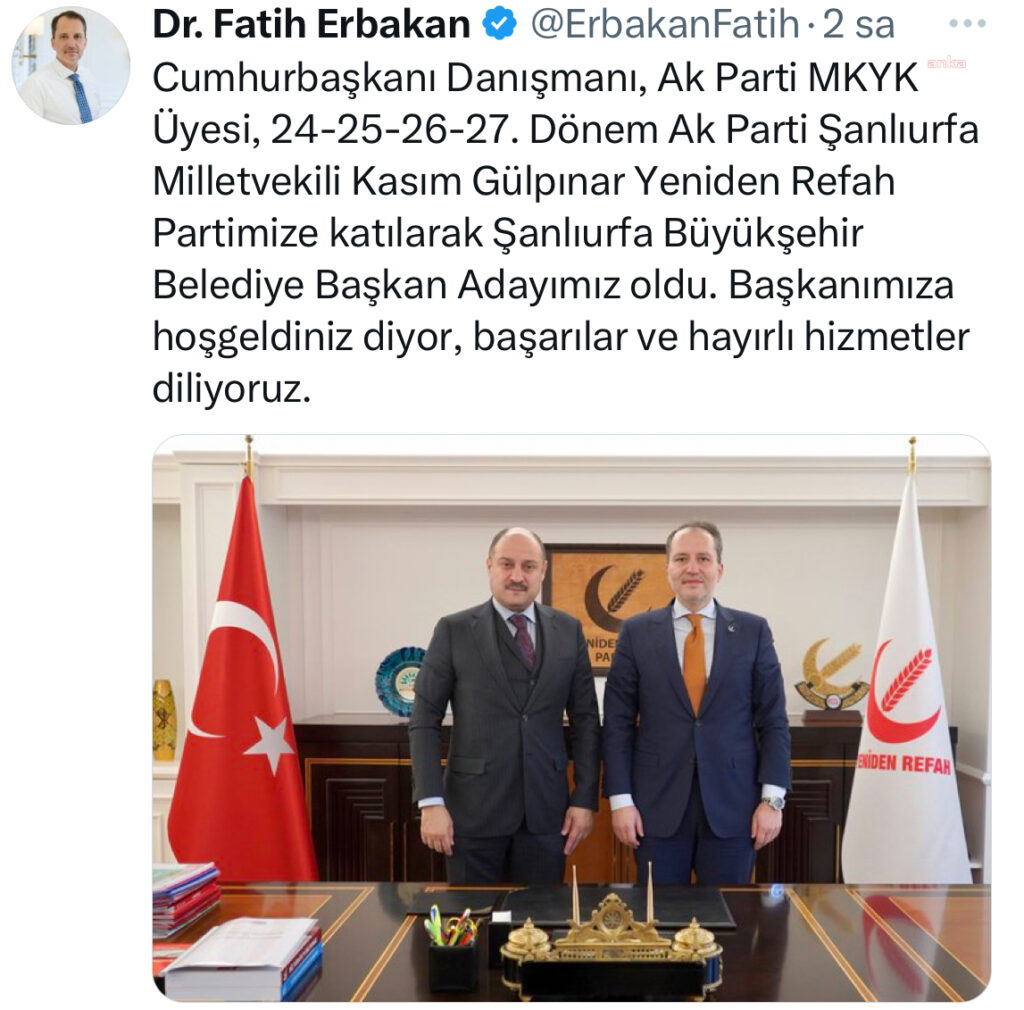 Akp'li eski milletvekilleri yeniden refah partisi'nden belediye başkan adayı oldu