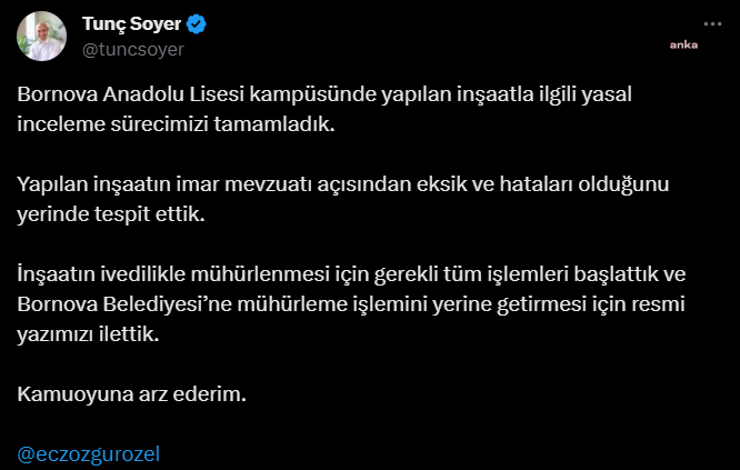 Tunc soyer aciklama