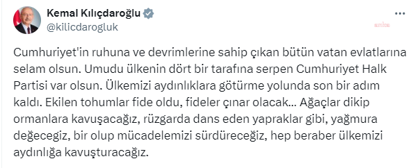 Kılıçdaroğlu, chp'nin başarısı i̇çin açıklama yaptı