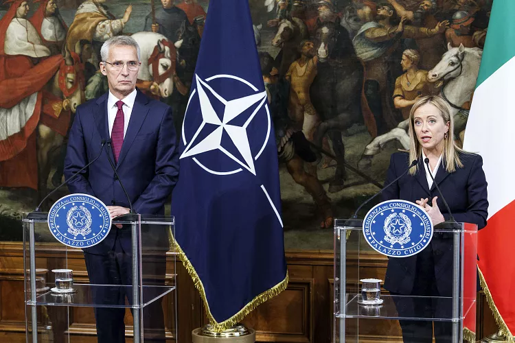 Nato genel sekreteri jens stoltenberg ve i̇talya başbakanı giorgia meloni. Fotoğraf: lapresse / roberto monaldo