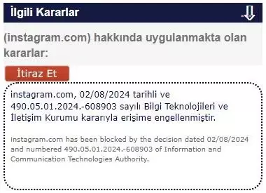 Instagram'a erişim engeli getirildi