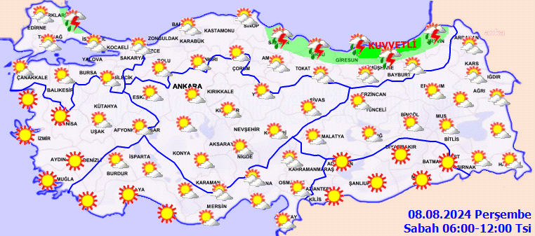 Meteoroloji'den doğu karadeniz'e yağış uyarısı