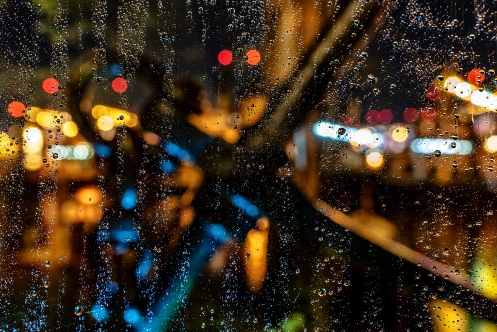 Beautiful shot of water drops on a window during a 2023 11 27 04 55 19 utc