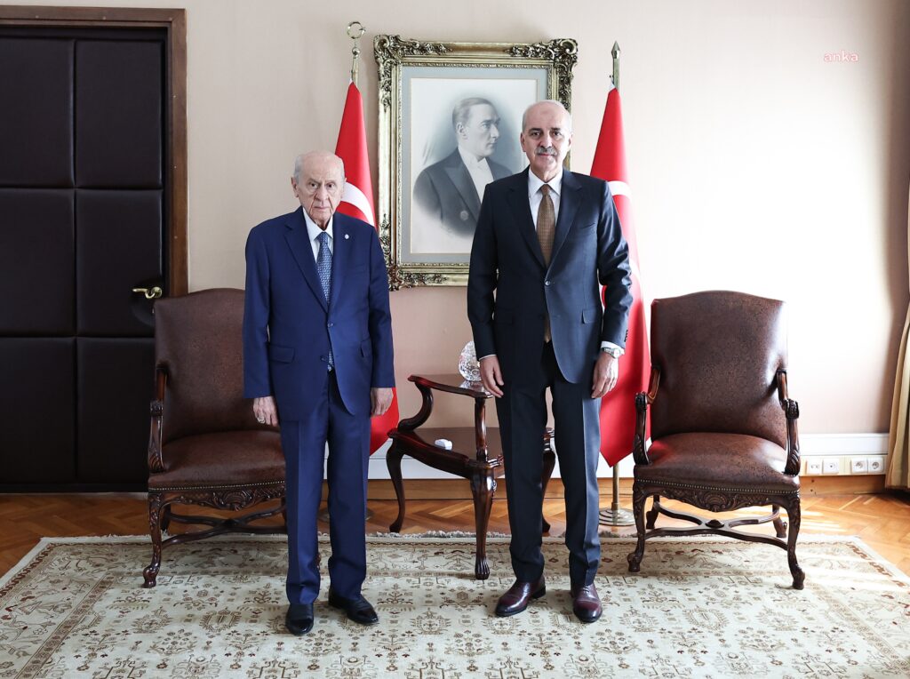 Tbmm başkanı kurtulmuş, bahçeli ile görüştü